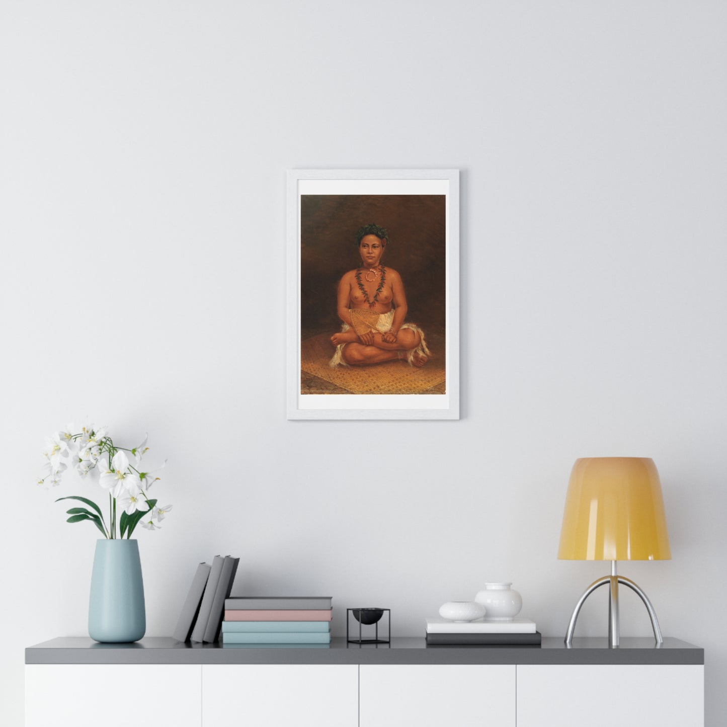 Samoan Woman (1885-1899) by Antonion Zeno Shindler, from the Original, Framed Print