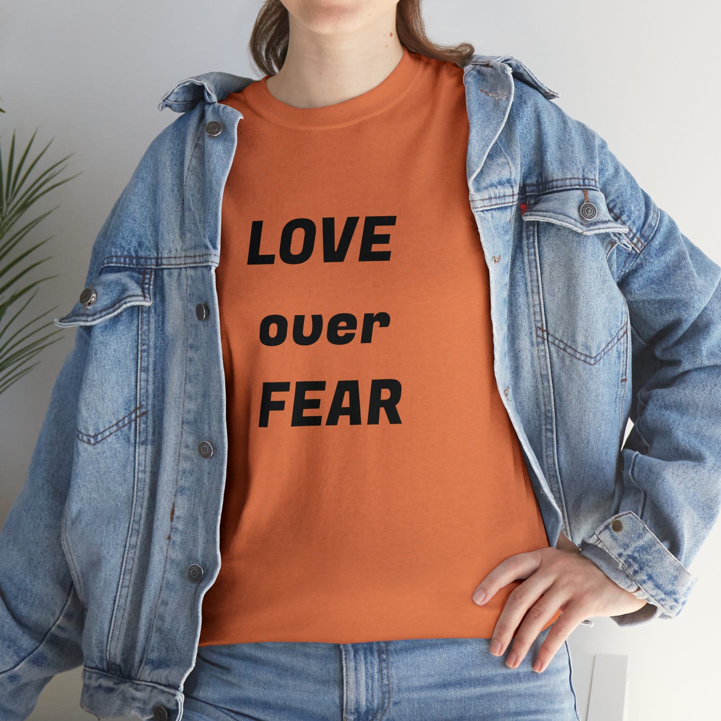 'Love Over Fear' Cotton T-Shirt