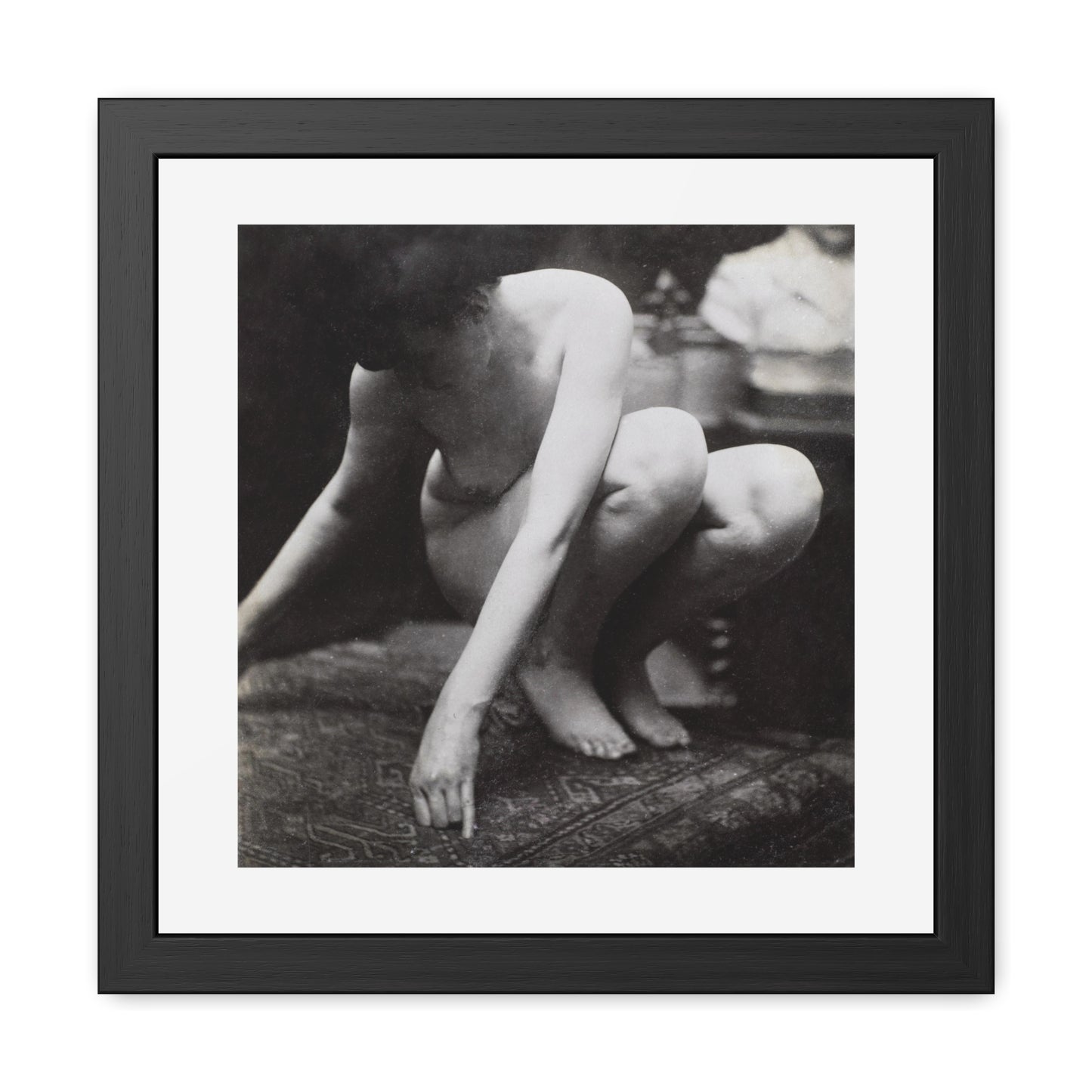 Study of a Nude Female Model, Seen From the Front (circa 1900–1914) Wooden Framed Print