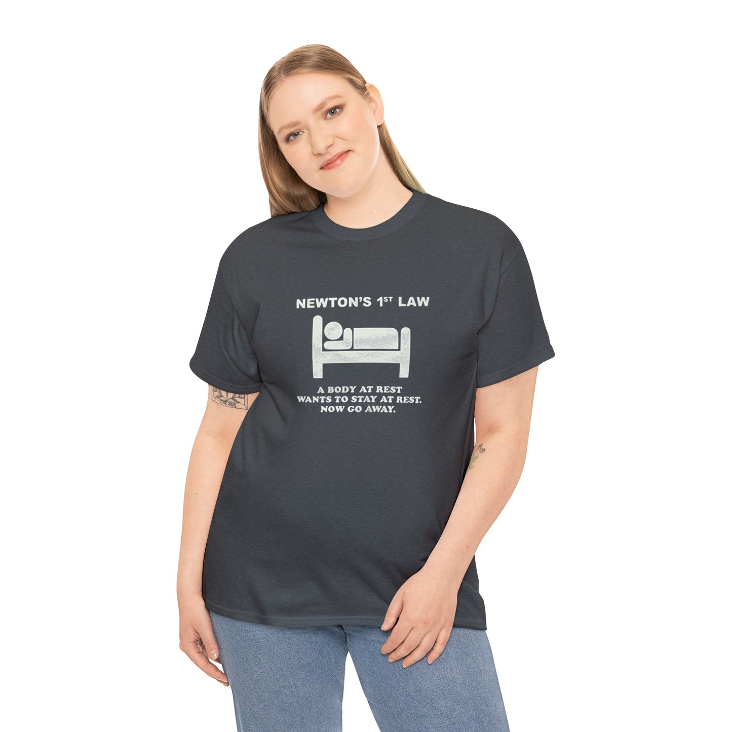 Isaac Newton's First Law of Motion Funny T-Shirt