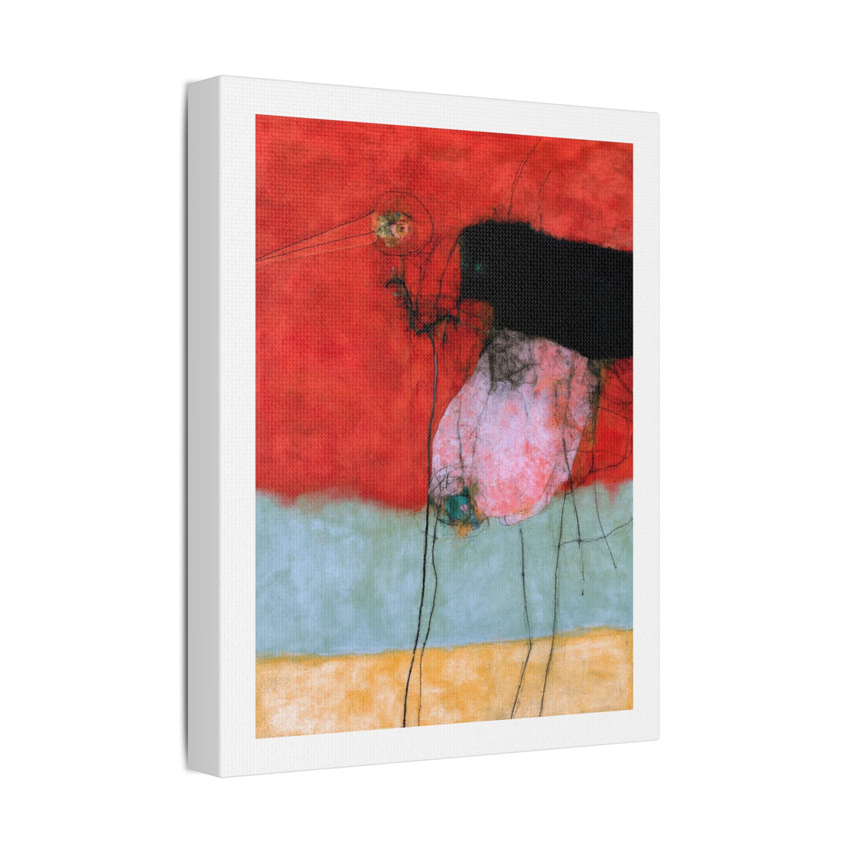 Bird, Neo-Surrealism, Art Print on Satin Canvas, Stretched