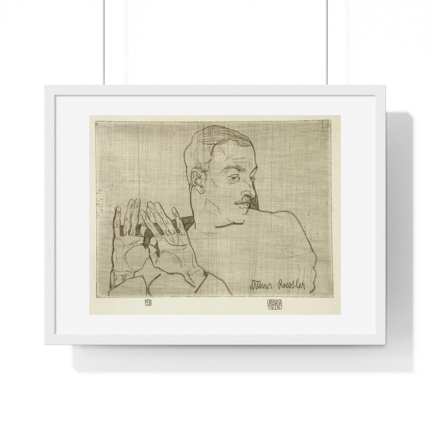 Portrait of Arthur Roessler (1922) by Egon Schiele, from the Original, Framed Art Print