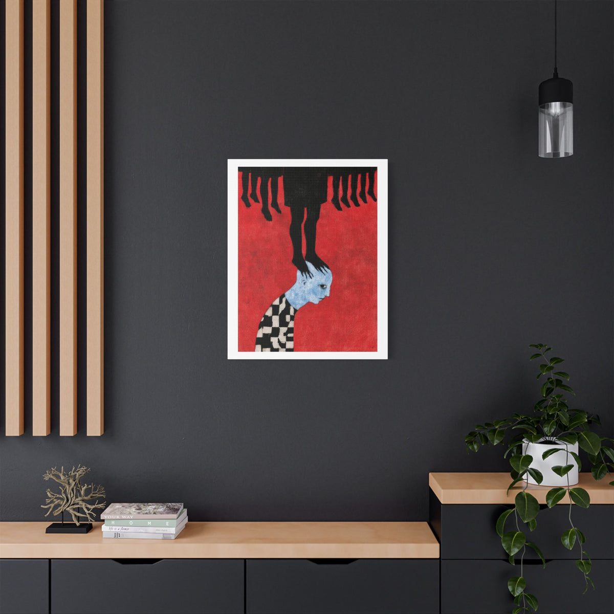 Feet, Neo-Surrealism, Art Print on Satin Canvas, Stretched