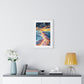 Streaming Fire on the Water, Abstract Art 'Designed by AI' Framed Print