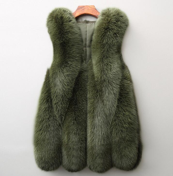 Women's Exaggerated Shoulder Faux Fox Fur Gilet