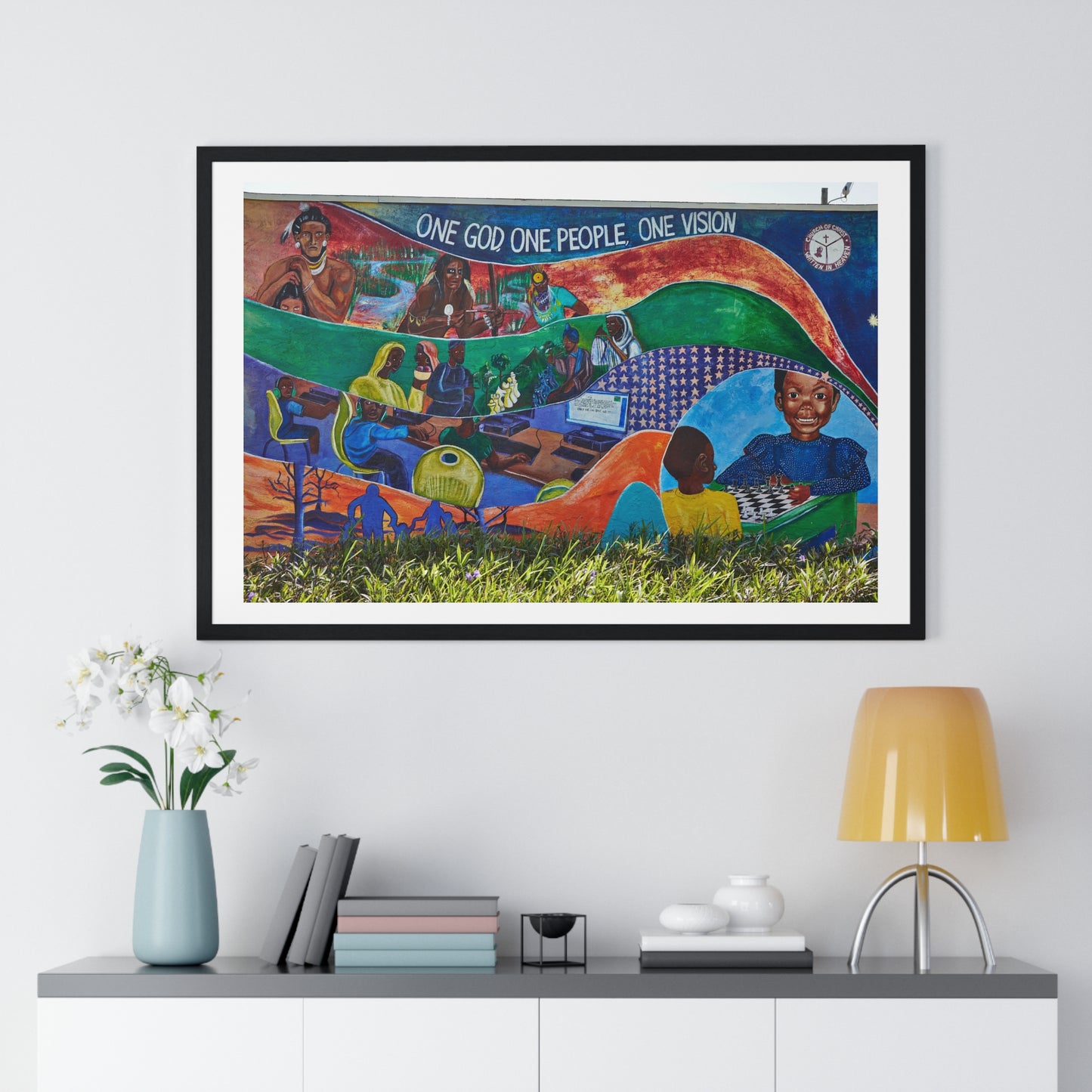 Mural Art in Sherdavia Jenkins Peace Park, Liberty City, Miami, Framed Print