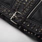 Black Leather Studded Stylish Heavy Punk Jacket