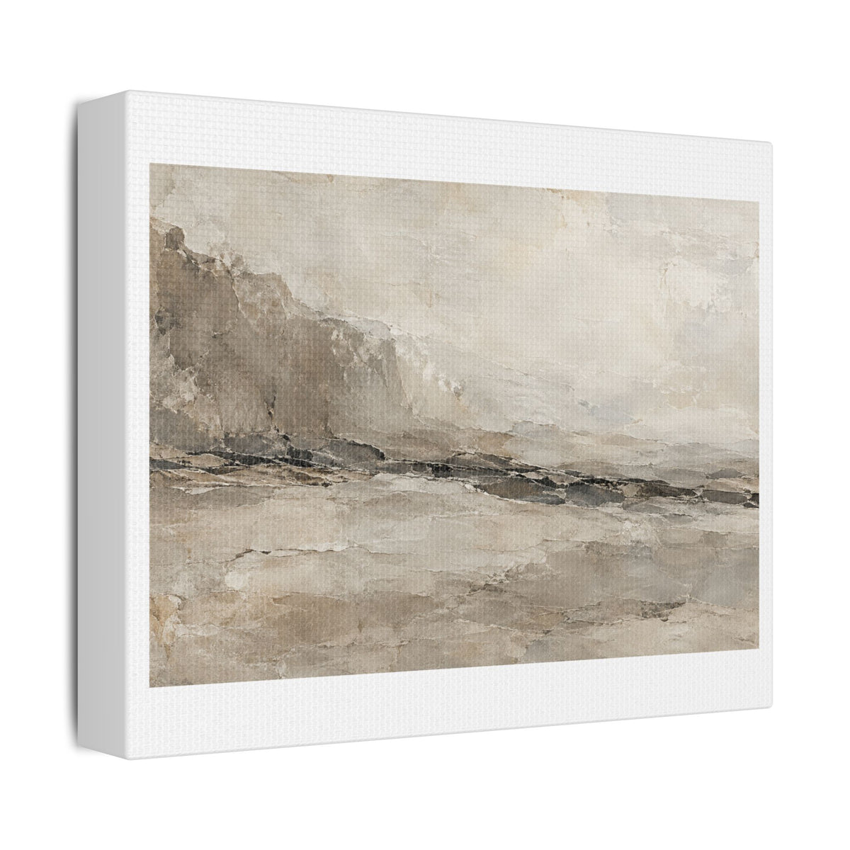 Silent Strata of Ivory and Stone, Large Decor Art Print on Canvas