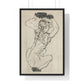 Squatting Woman (1914) by Egon Schiele from the Original, Framed Art Print