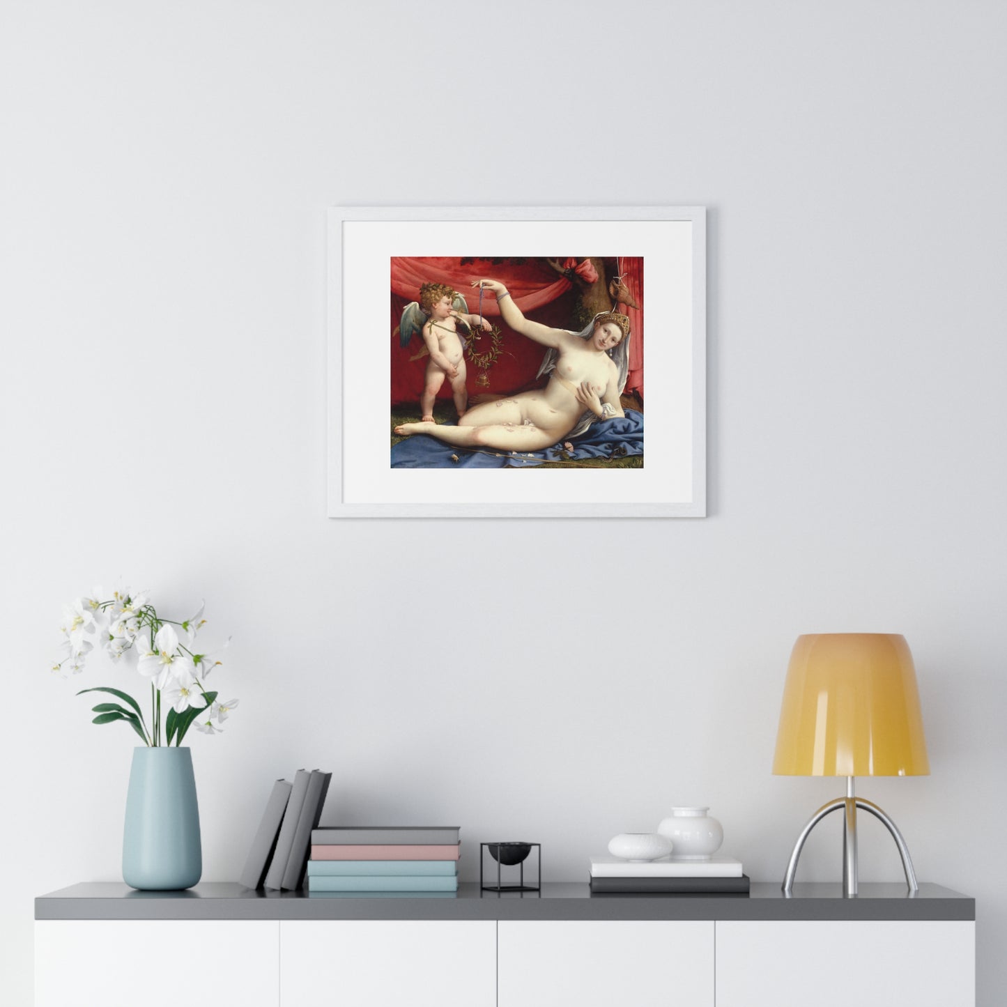 Venus and Cupid (1520s) by Lorenzo Lotto, from the Original, Framed Art Print