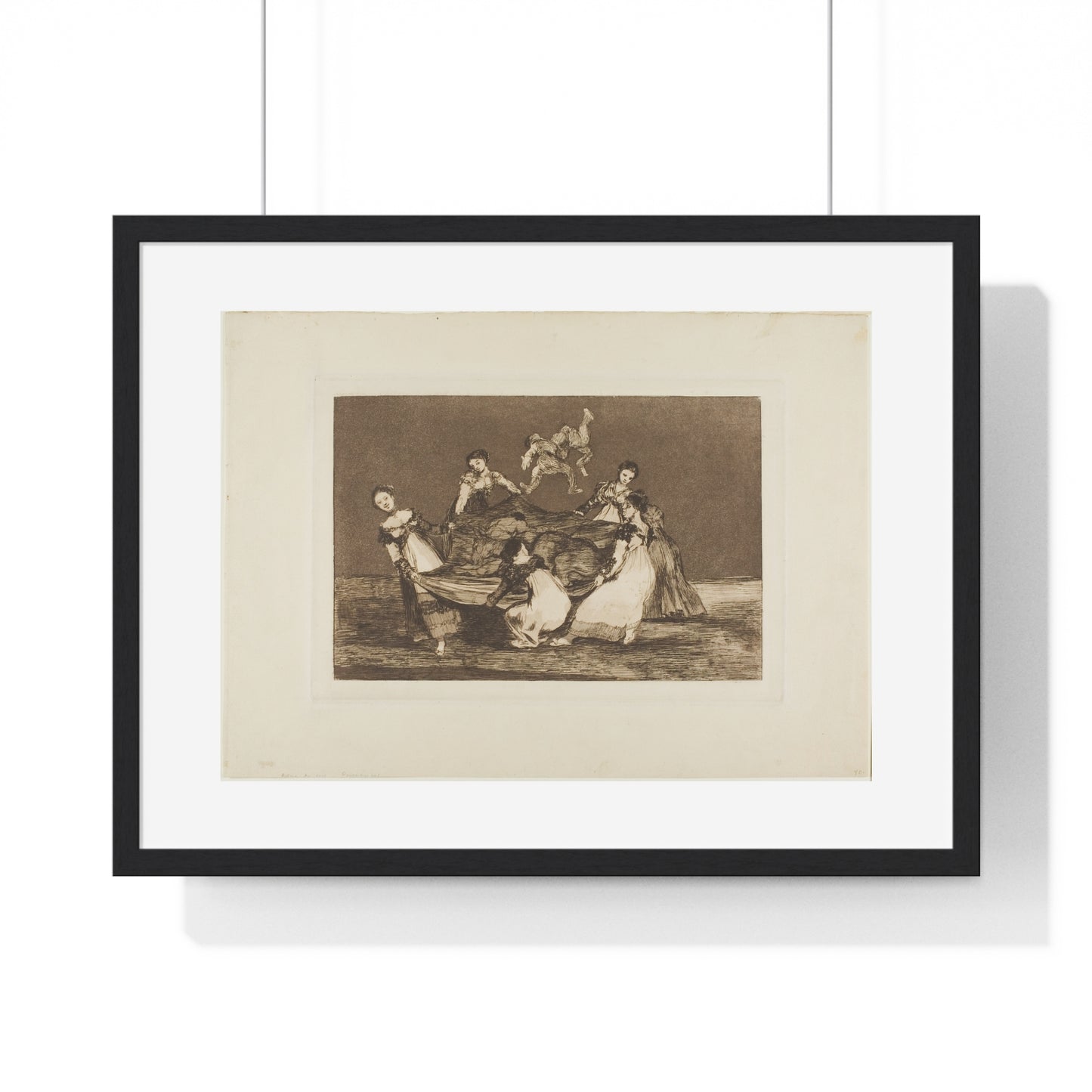 Heavier than a Dead Donkey, from Los Proverbios (1815) by Francisco José de Goya y Lucientes, Framed Print