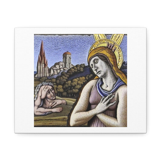 Byzantine Rural Scene, Art Print 'Designed by AI' on Satin Canvas