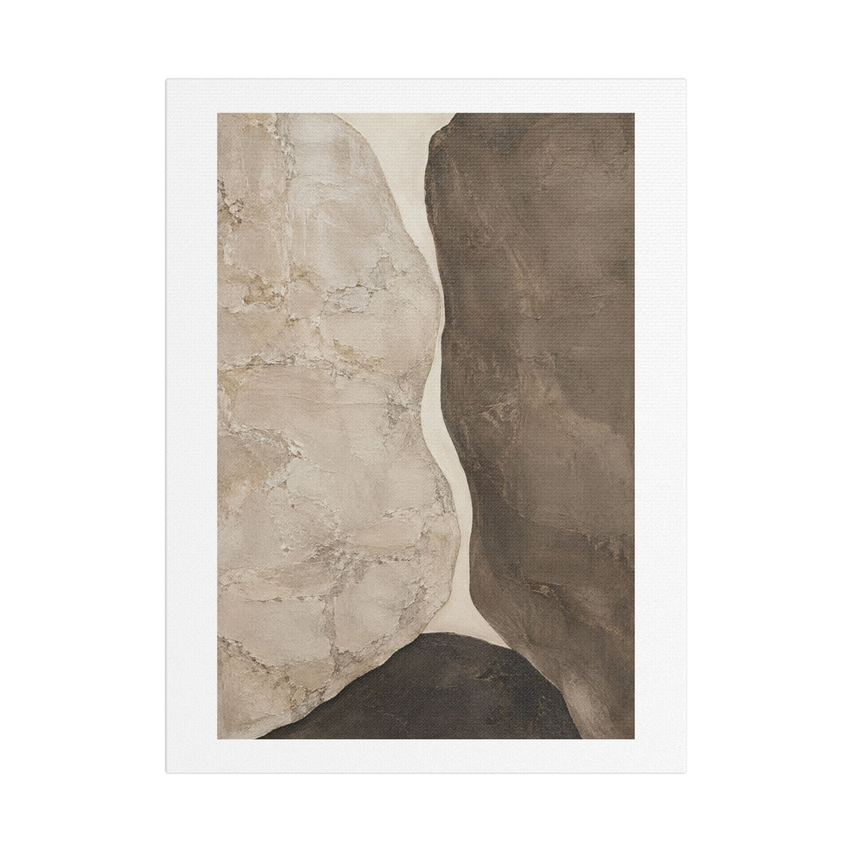 Travertine and Taupe Monoliths, Decor Art Print on Satin Canvas, Stretched