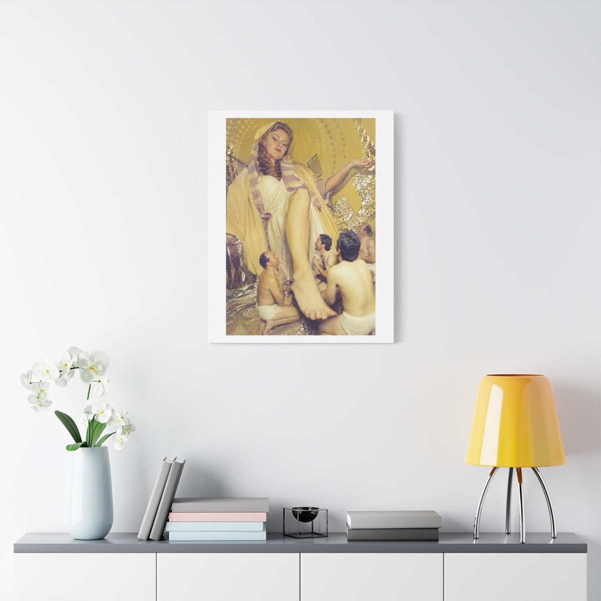Cinematic Golden Goddess, Satin Canvas Wall Art