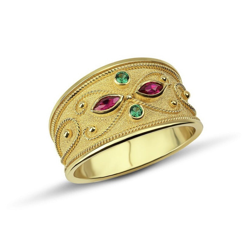 Zirconia Inlaid Universal Ring, 18K Gold Plated