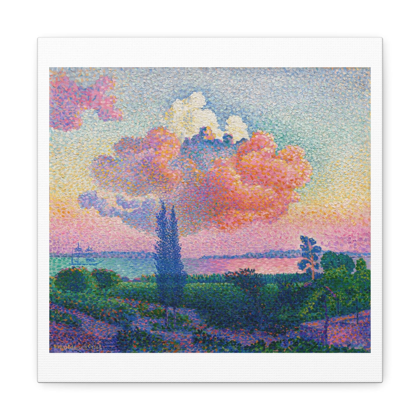 The Pink Cloud (1896) by Henri-Edmond Cross, Art Print from the Original on Canvas