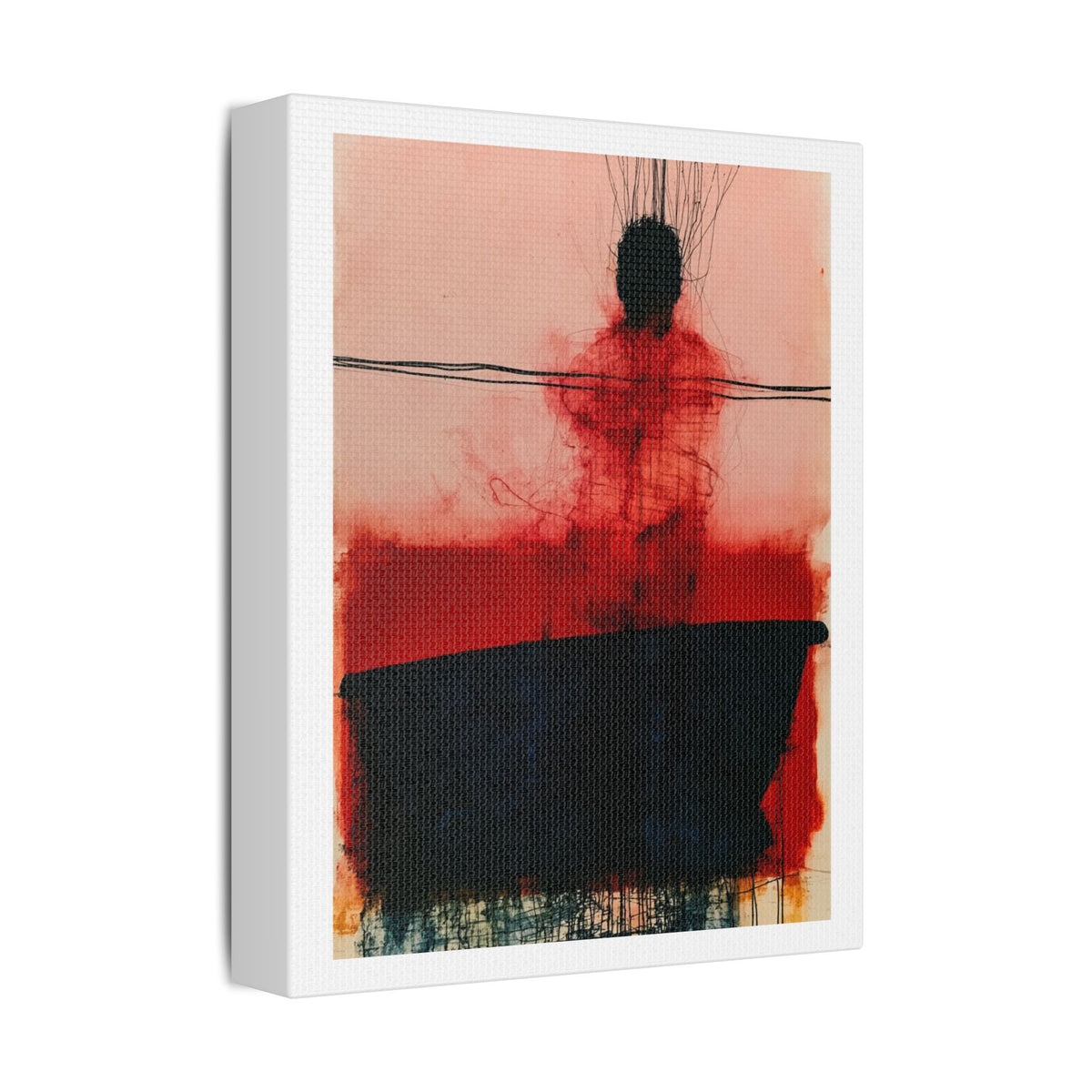 In a Boat, Neo-Surrealism, Art Print on Satin Canvas, Stretched