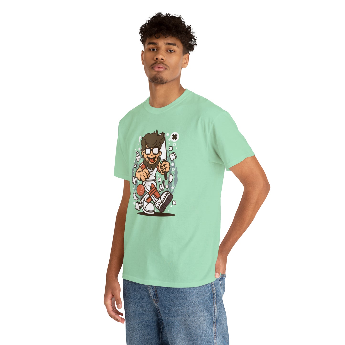 Hipster Cricket Cartoon T-Shirt