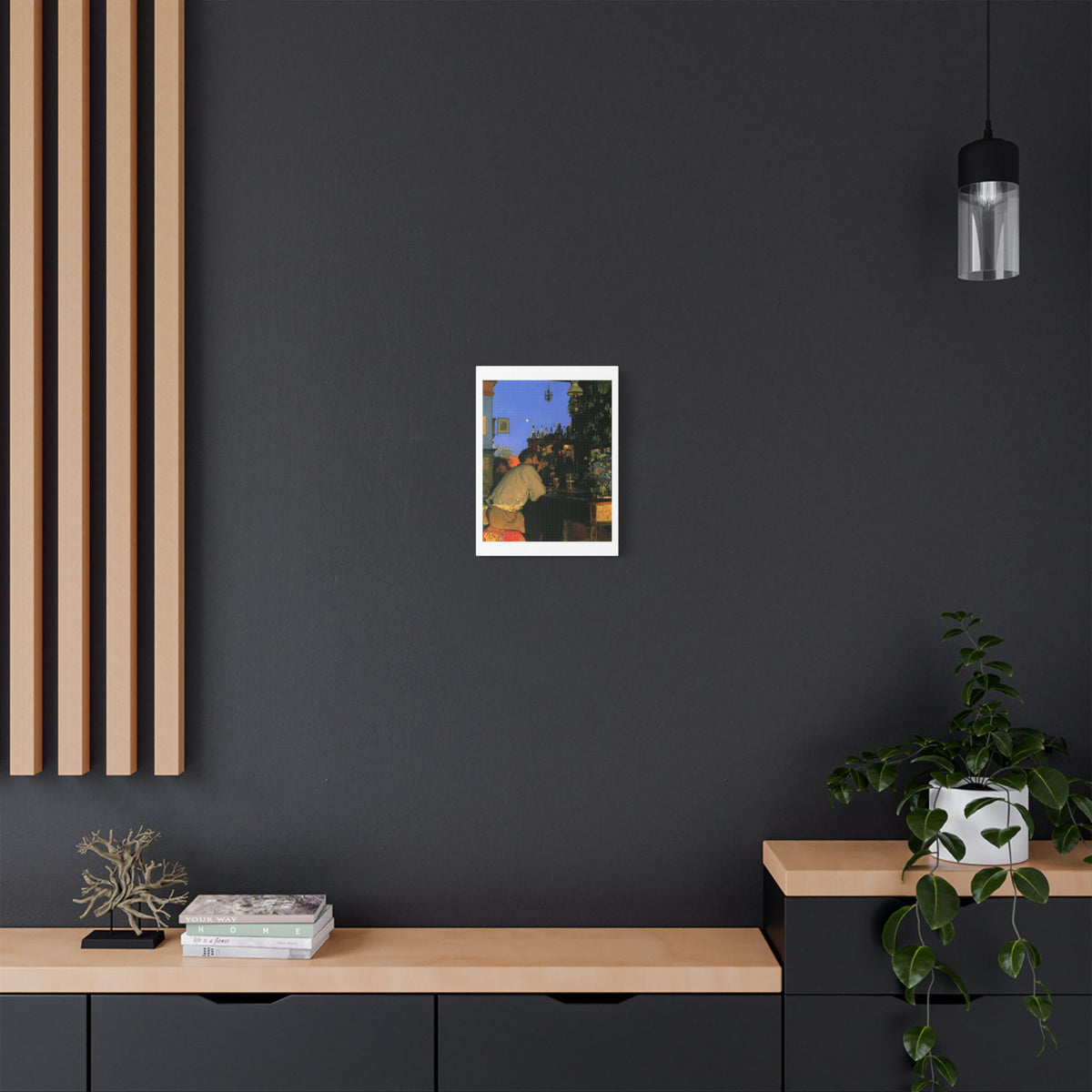 Café Art IV, Print on Satin Canvas, Stretched