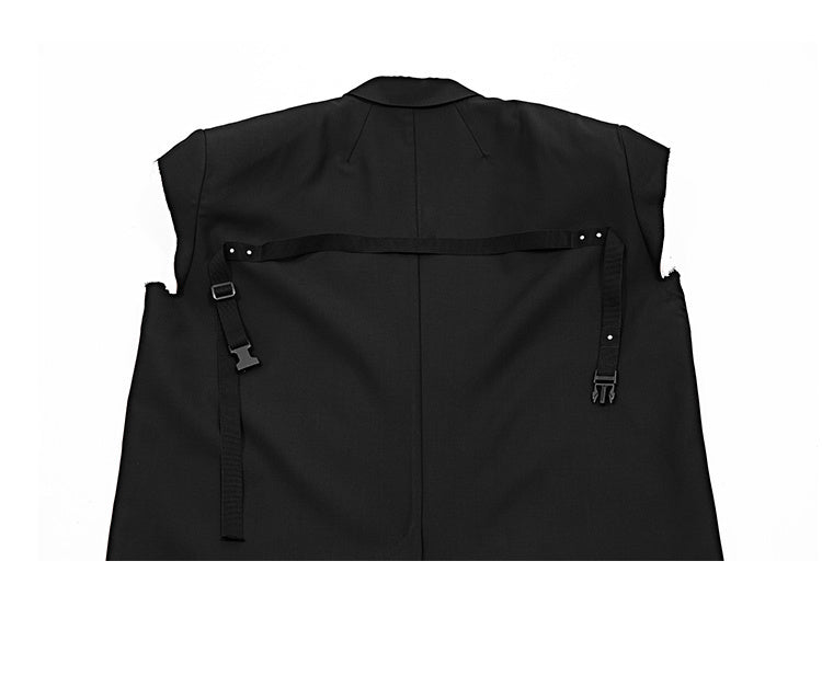 Dark Gothic-Style Catwalk Unisex Vest Coat