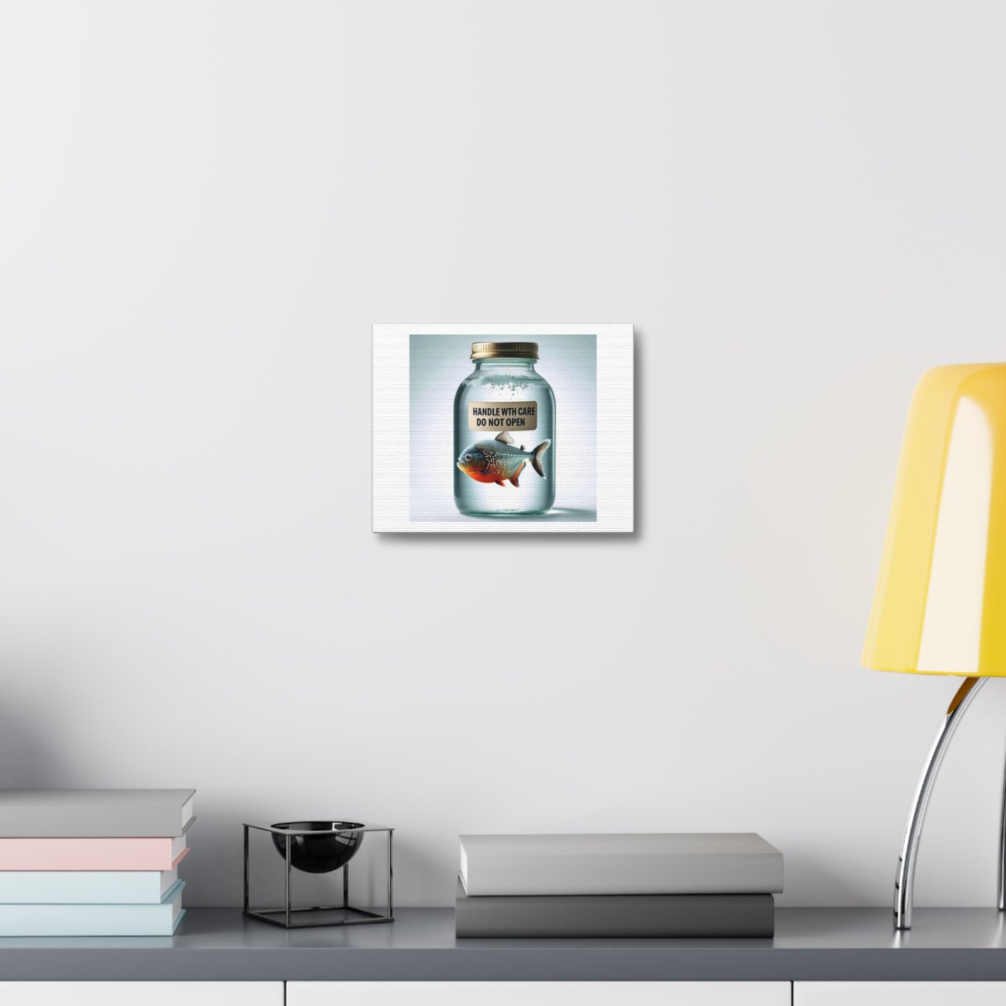 Life is Like a Jar of Piranhas 'Designed by AI' Art Print on Canvas