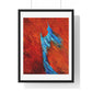 Flame and Flow, Abstract Art 'Designed by AI', Framed Print