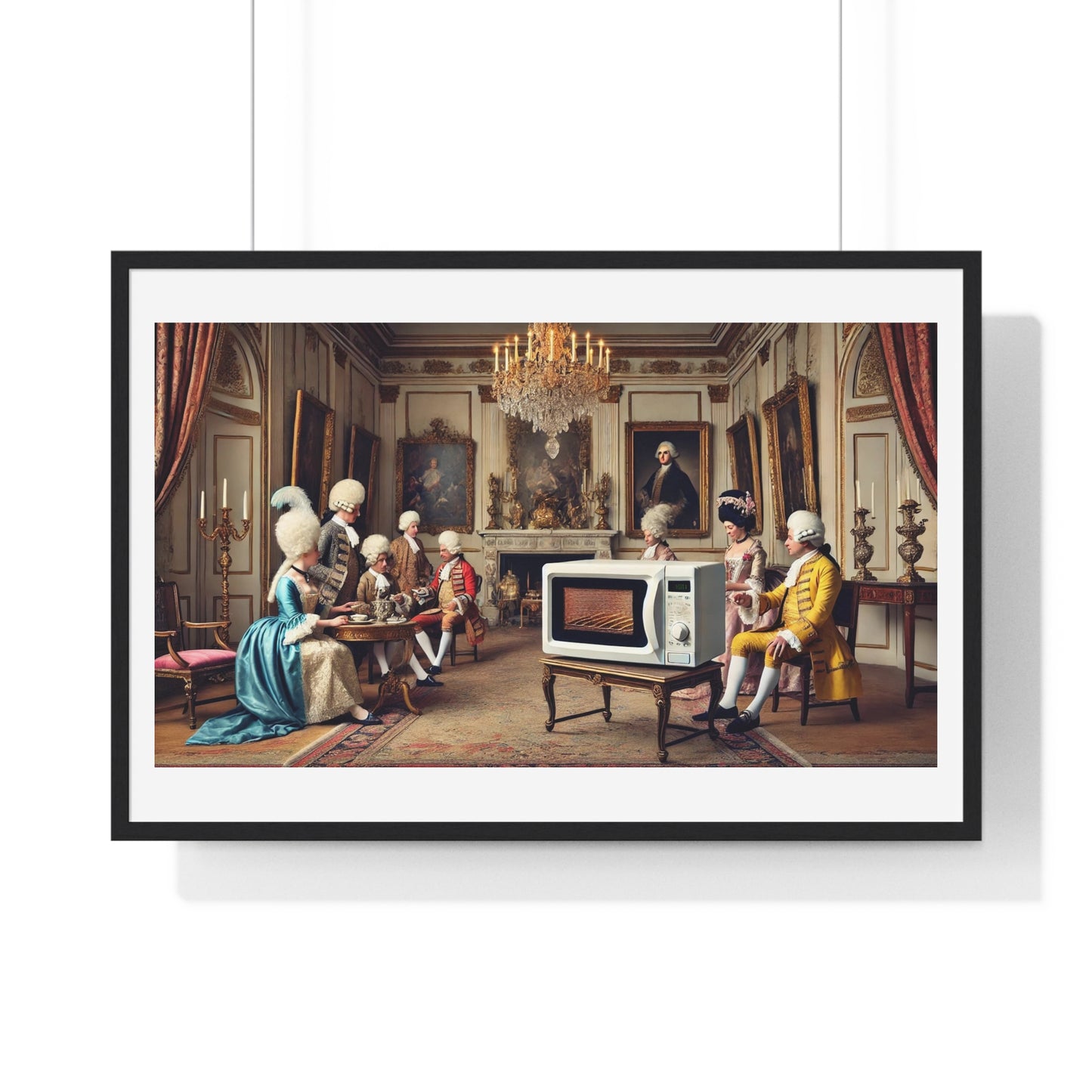 Aristocracy Regally Heating Their Own Tea, Abstract Art 'Designed by AI' Framed Print