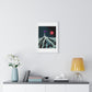 One Purple Flower Growing From Frozen Tundra Against a Red Sun 'Designed by AI' Framed Art Print