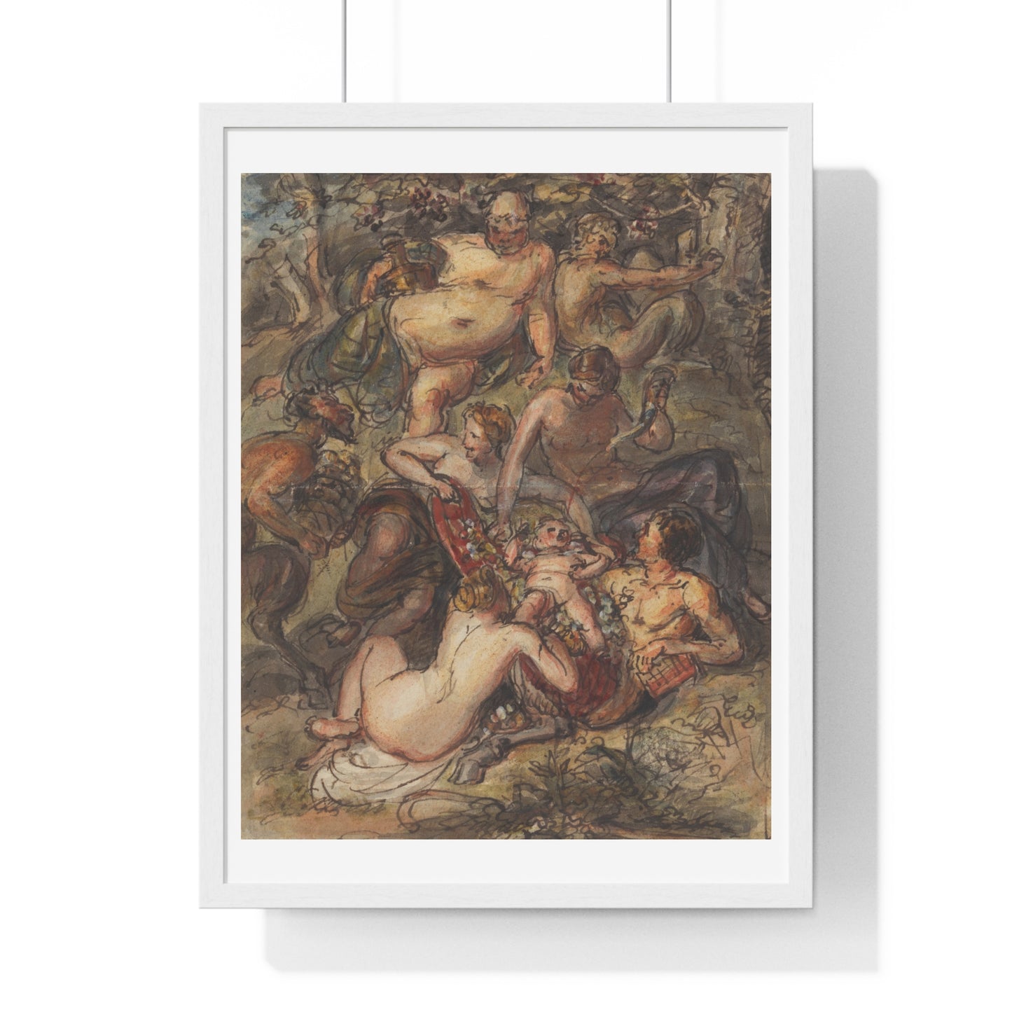 Scene of a Bacchanalia by Robert and/or Mary Smirke, from the Original Art Print on Canvas