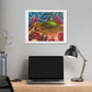 Digital Pastiche Abstract Art 'Designed by AI' Satin Canvas Print