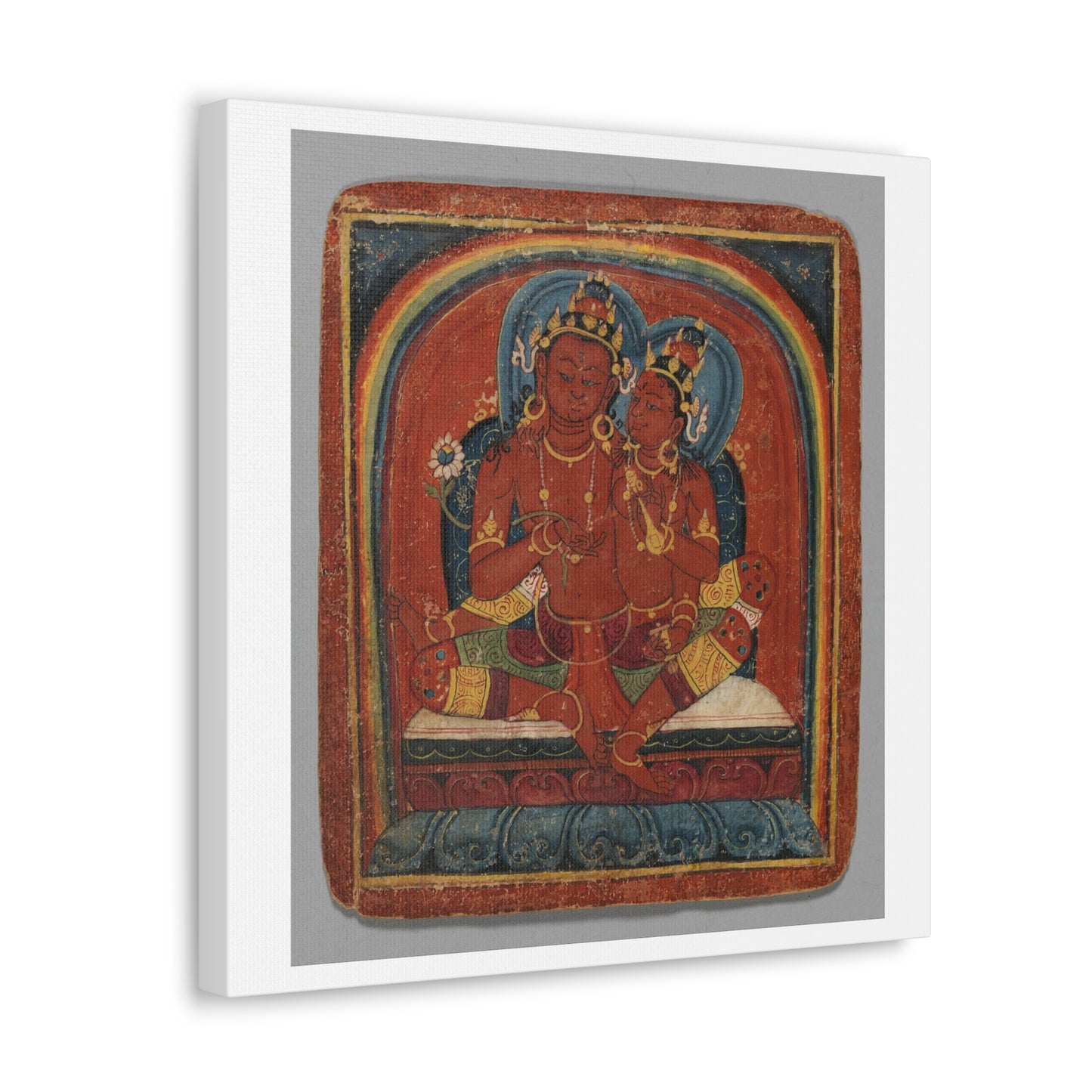 Initiation Card 'Tsakali' Avalokitesvara (circa 1420), Tibet, Art Print from the Original on Canvas