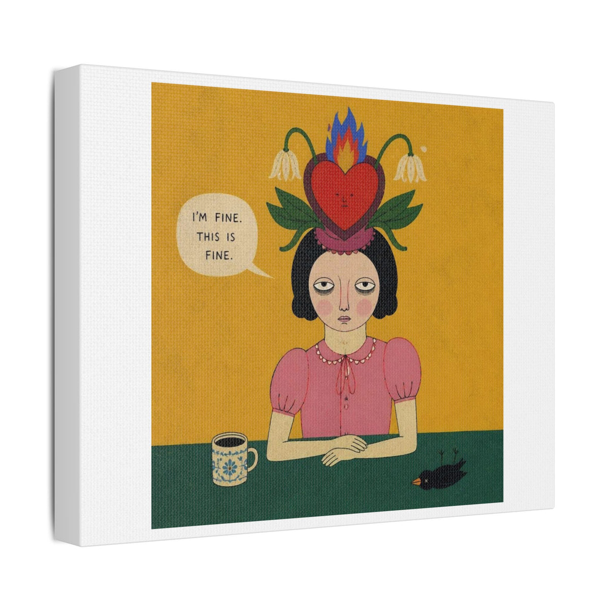 I'm Fine, Cartoon Art Print on Canvas