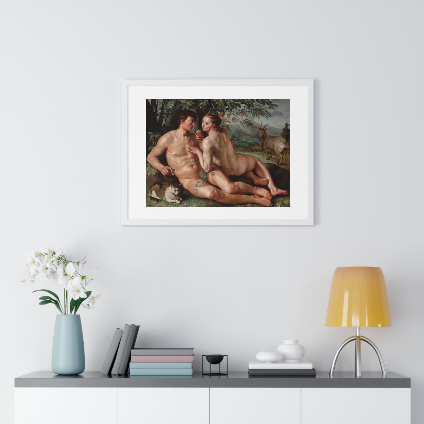 The Fall of Man (1616) by Hendrick Goltzius, from the Original, Framed Print