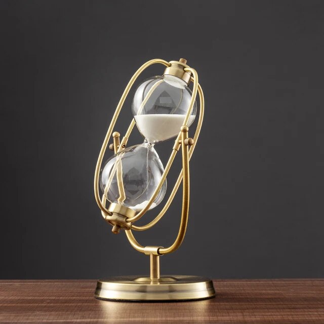 Rotating Metal Decorative Sand 'Downtime' Hourglass