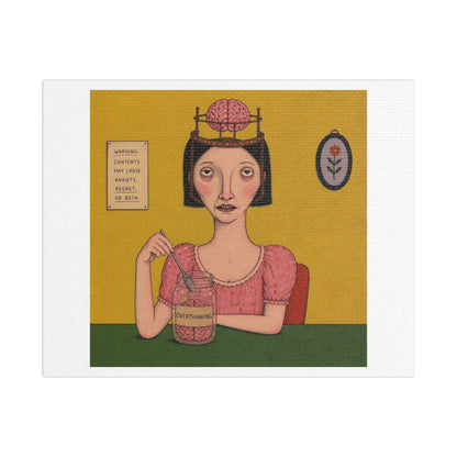 Over Thinking, Cartoon Art Print on Canvas
