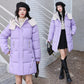 Loose Down Cotton-Padded Women's Coat Mid-Length, Candy Colours