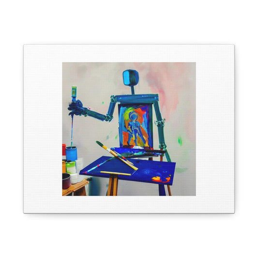 Artificial Intelligence As The Artist In Residence Digital Art 'Designed by AI' on Satin Canvas, Stretched