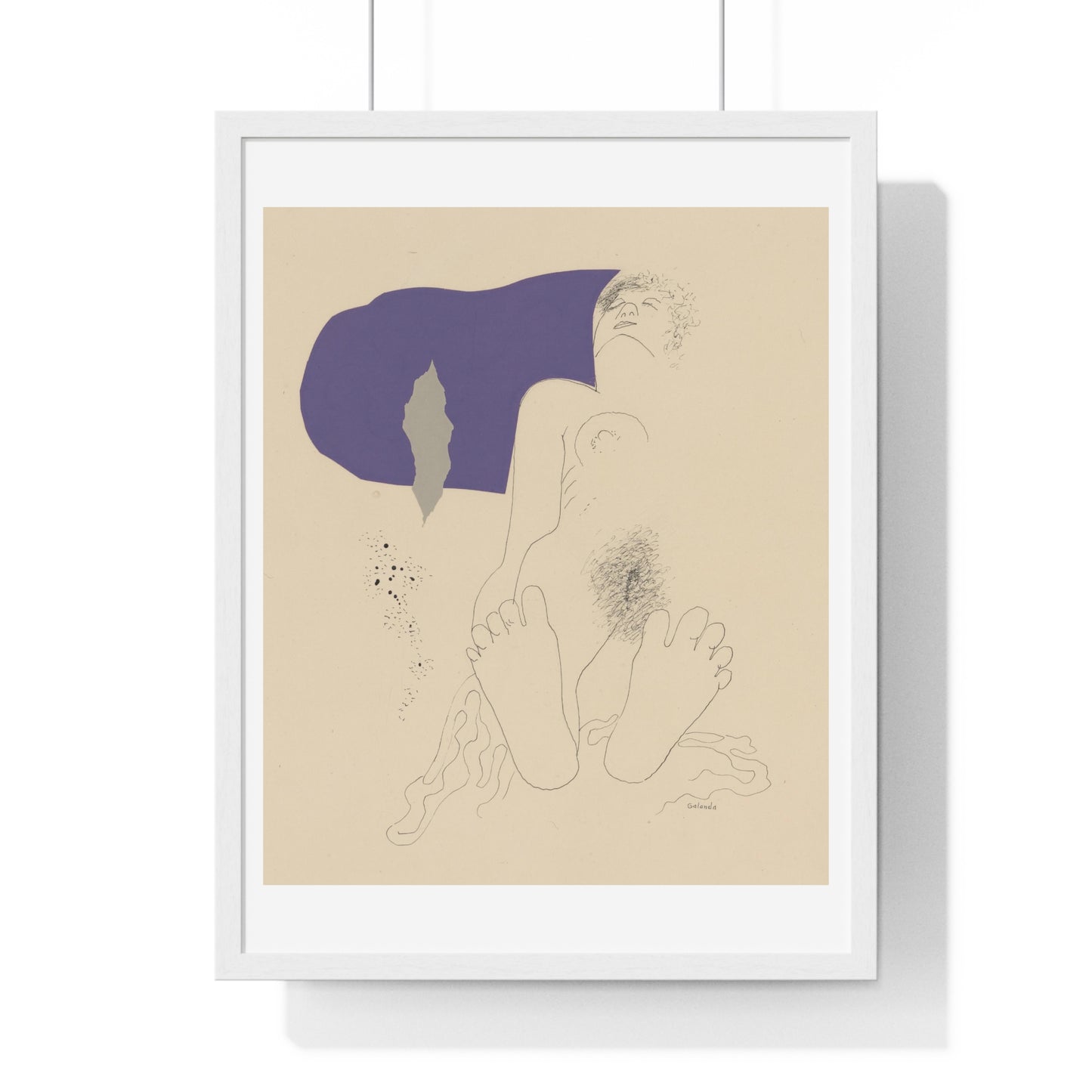 Reclining Nude by Mikuláš Galanda, from the Original, Framed Art Print