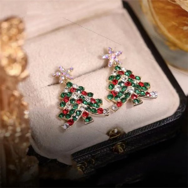 Christmas Tree Swarovski Gemstone Earrings