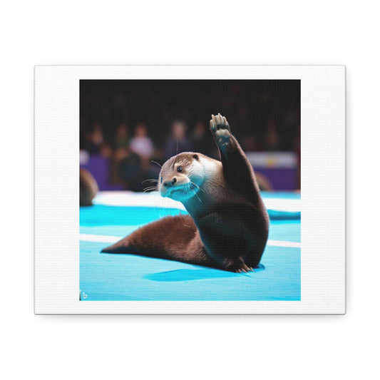 Otter Gymnastics, Photorealism 'Designed by AI' on Canvas