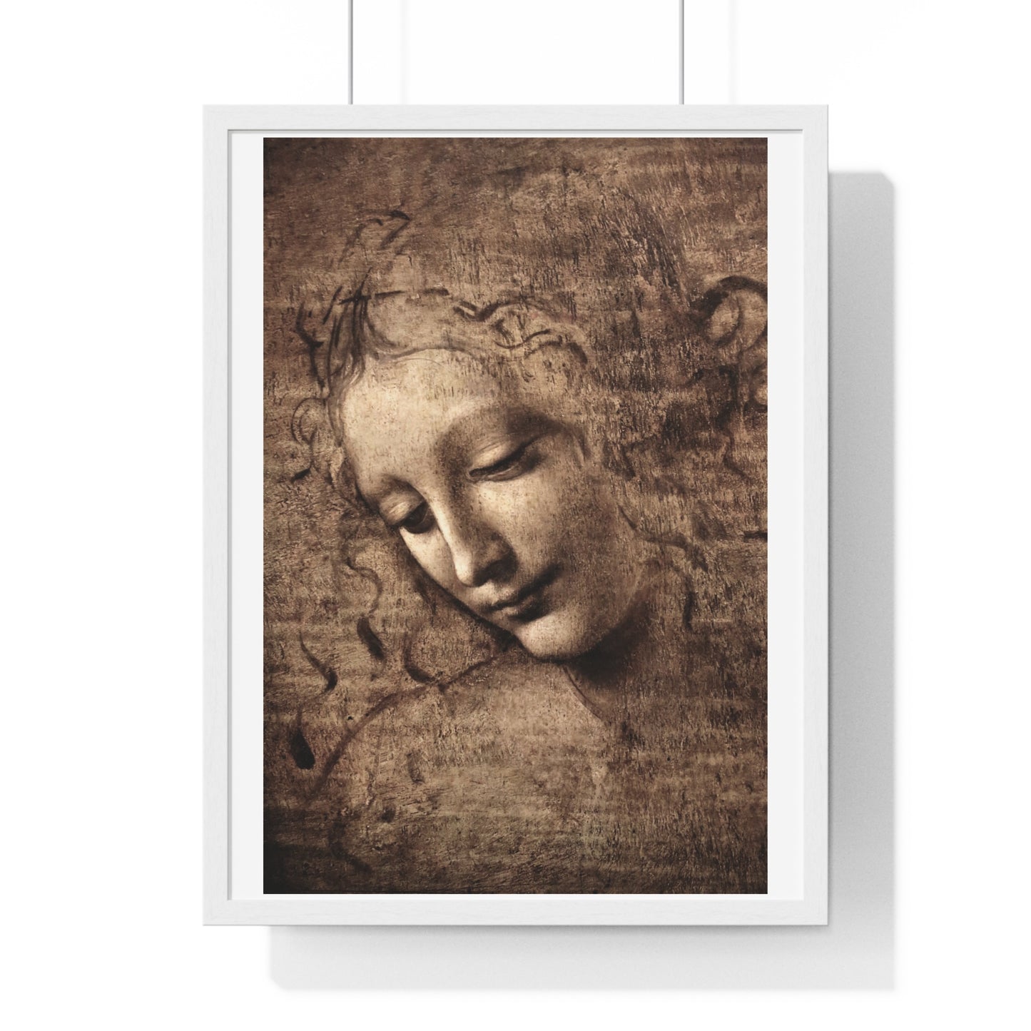 Head of a Woman 'La Scapigliata' (1506–1508) by Leonardo da Vinci, from the Original, Framed Art Print