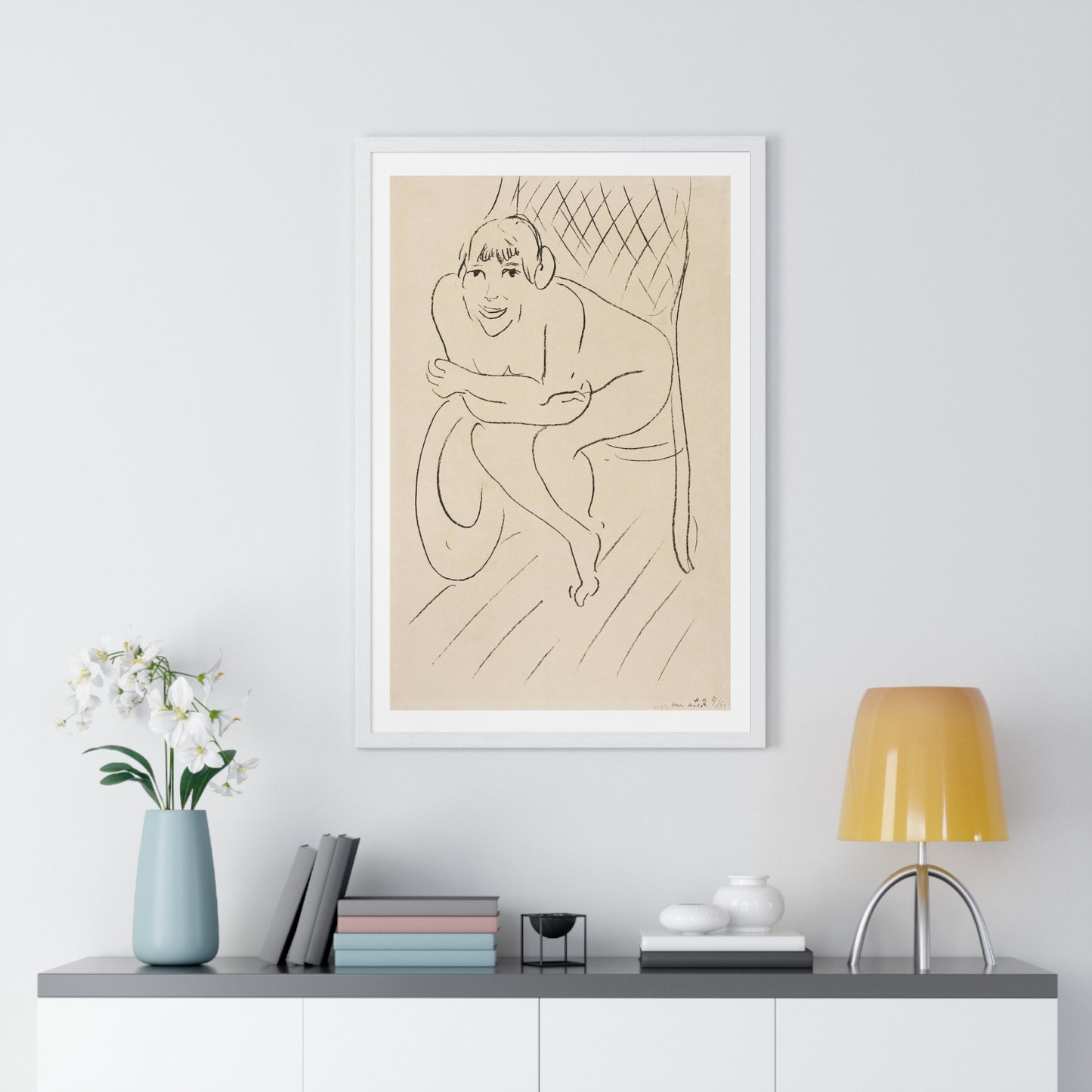 Nude Seated in a Rocking Chair (1914) by Henri Matisse from the Original, Framed Art Print