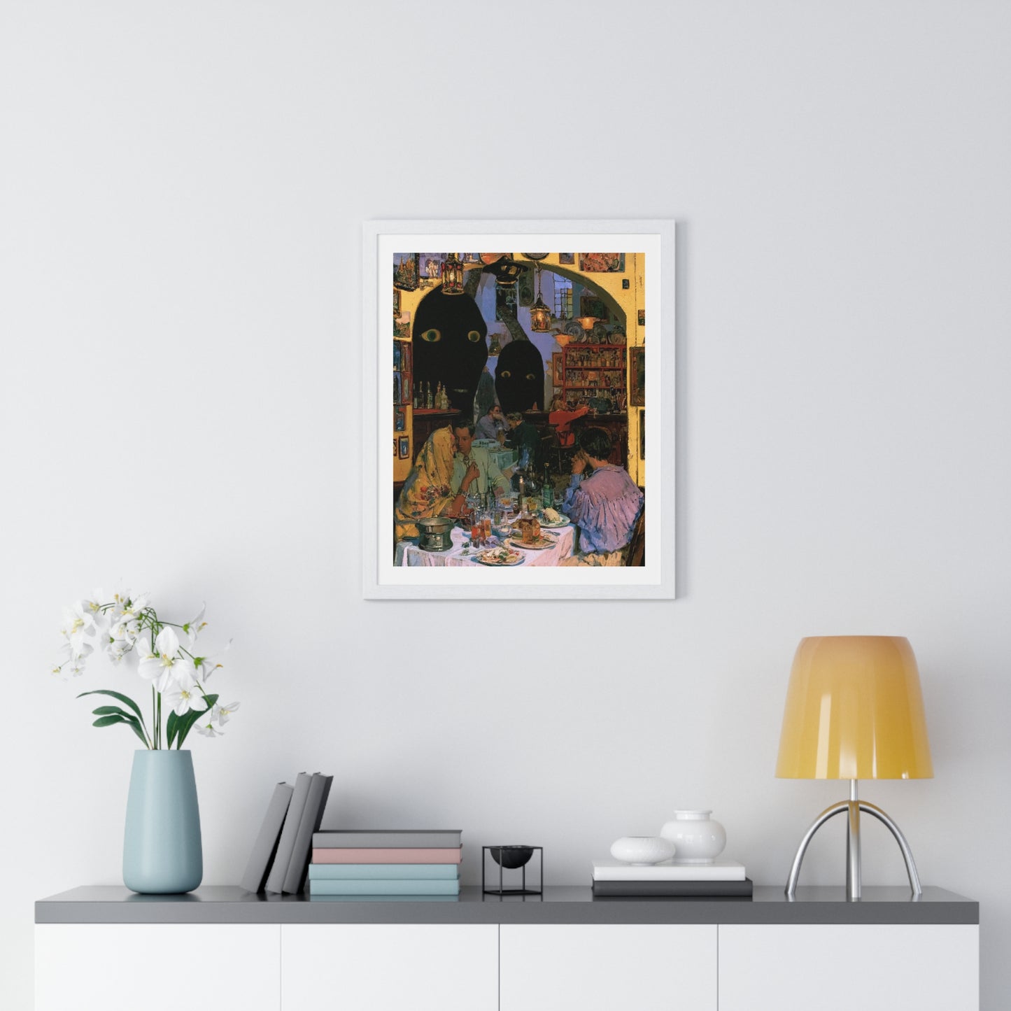 The Walls Have Eyes, Surrealist Art, Large Decor Framed Print