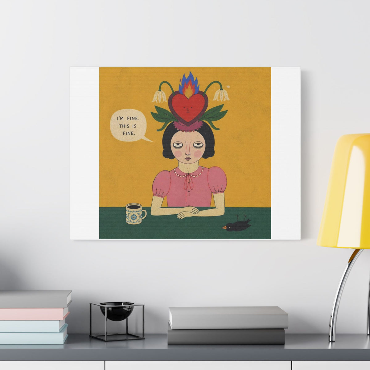 I'm Fine, Cartoon Art Print on Canvas