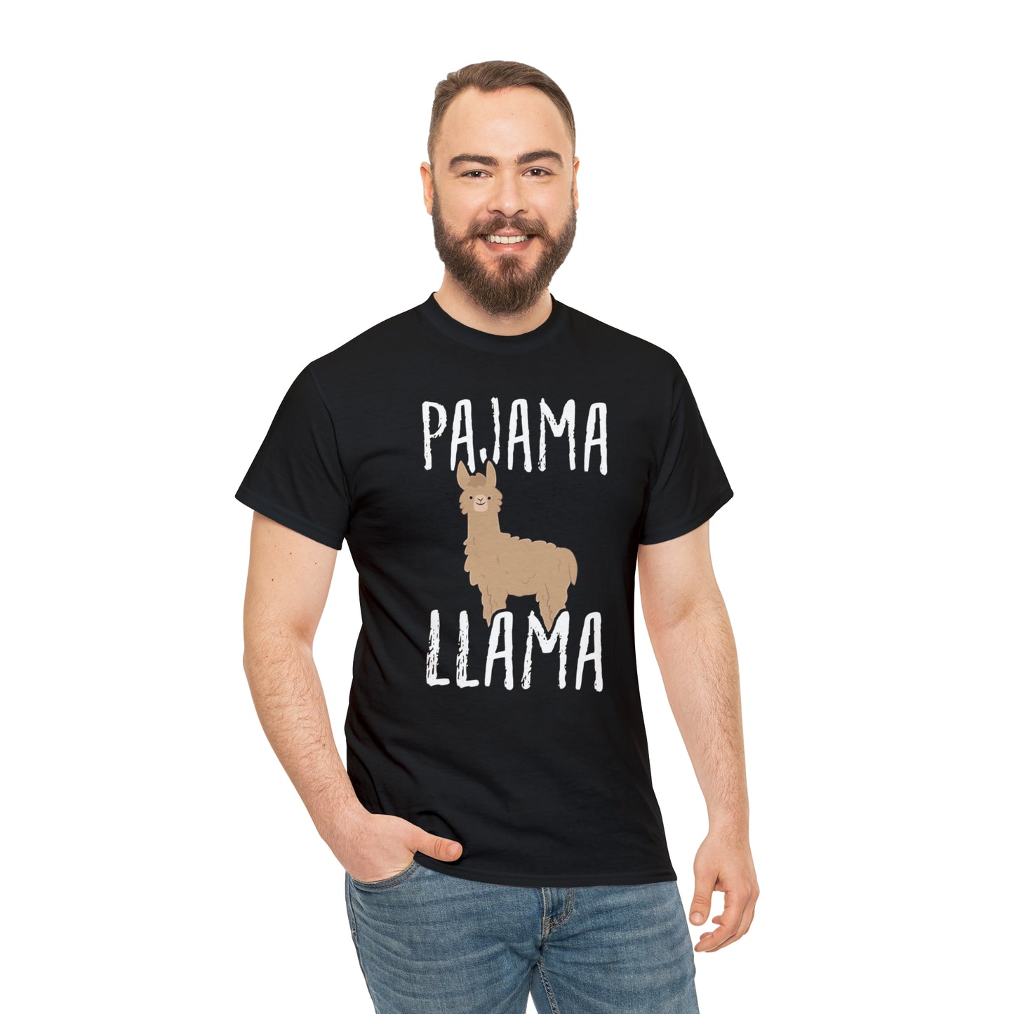 Pyjama Llama Heavy Cotton T-Shirt Quirky Women's Men's