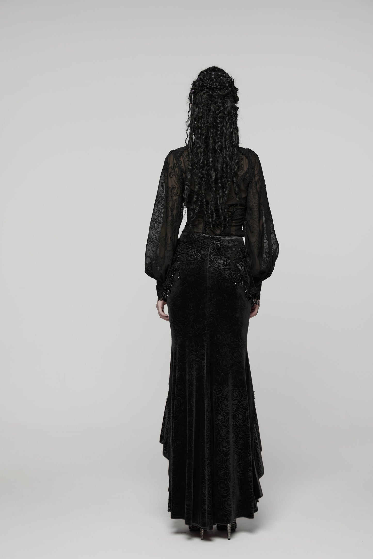 Punk Rave Goth Gorgeous Fishtail Skirt in Black