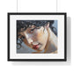 Female Portrait, Vibrant Multi-Coloured Palette Knife Painting 'Designed by AI' Framed Art Print