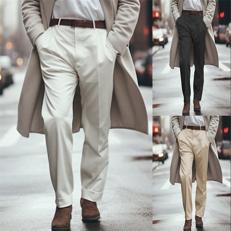 Men's Mid-Waist Chinos Everyday Wear Pants