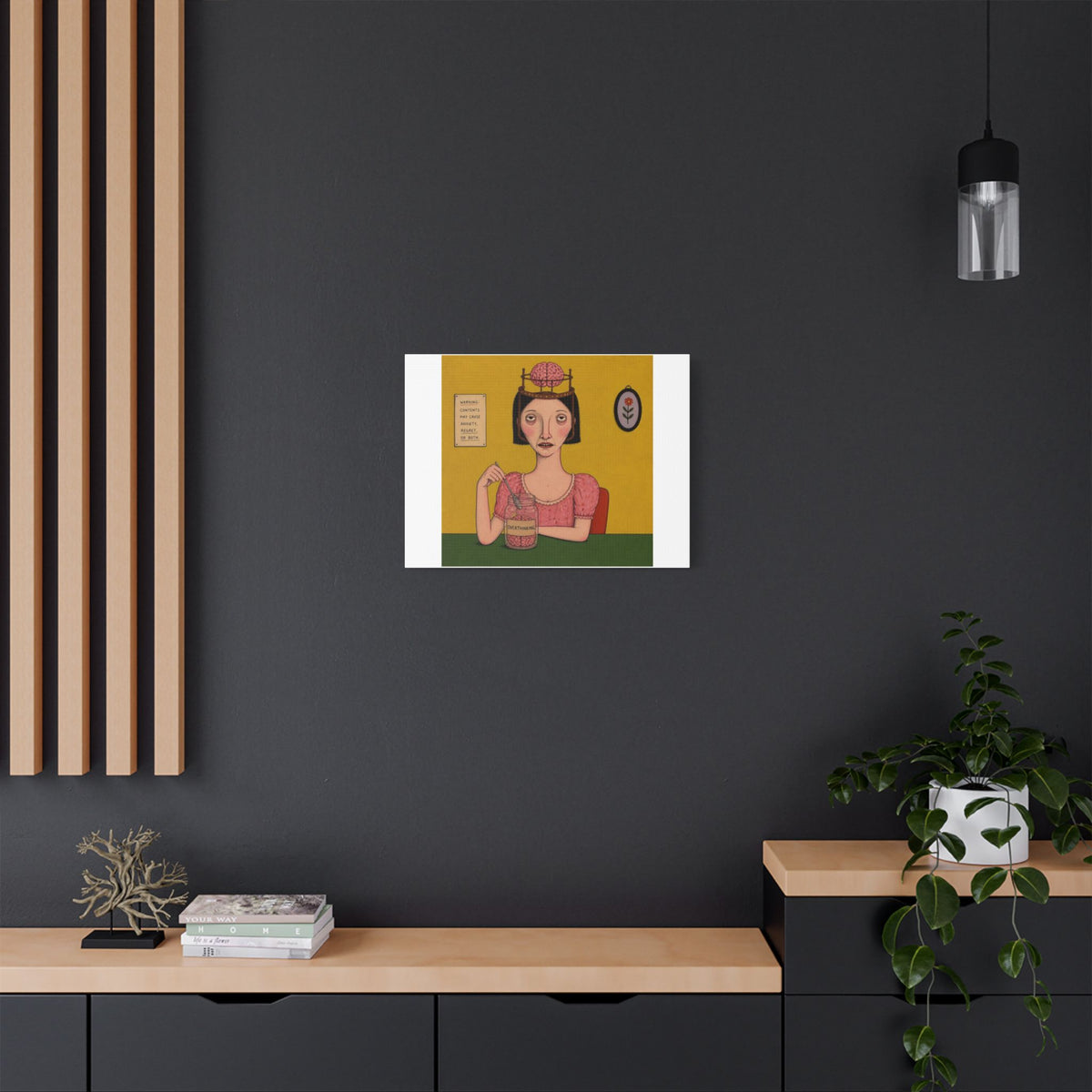Over Thinking, Cartoon Art Print on Canvas