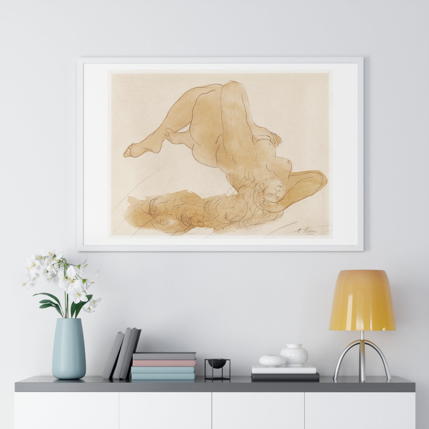 Nude by Unknown, Forgery of Auguste Rodin (1840–1917), from the Original, Framed Art Print